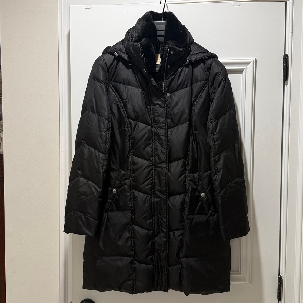 Michael Kors Black Fur-Trimmed Jacket